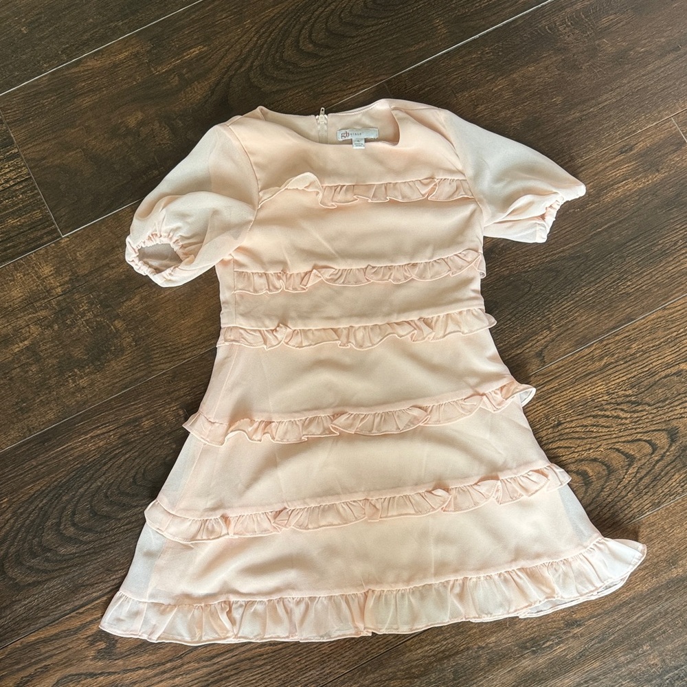 GB Girls Soft peach Ruffle Dress
